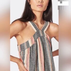 Joie Striped Linen Halter Dress